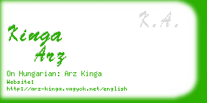 kinga arz business card